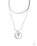 Garden Gallery - White Necklace - Paparazzi Accessories Necklace Bedazzle Me Pretty Mobile Fashion Boutique