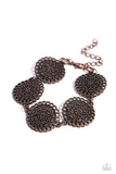 Garden Gate Glamour - Copper Bracelet - Paparazzi Accessories Bracelet Bedazzle Me Pretty Mobile Fashion Boutique