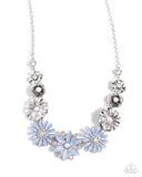 Garden Gesture - Blue Necklace - Paparazzi Accessories Necklace Bedazzle Me Pretty Mobile Fashion Boutique