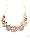 Garden Gesture - Brown Necklace - Paparazzi Accessories Necklace Bedazzle Me Pretty Mobile Fashion Boutique