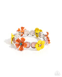 Garden Grove - Orange Bracelet - Paparazzi Accessories Bracelet Bedazzle Me Pretty Mobile Fashion Boutique