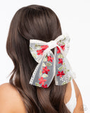 Garden Guardian - Red Hair Clip - Paparazzi Accessories Hair Clip Bedazzle Me Pretty Mobile Fashion Boutique