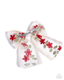Garden Guardian - Red Hair Clip - Paparazzi Accessories Hair Clip Bedazzle Me Pretty Mobile Fashion Boutique
