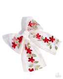 Garden Guardian - Red Hair Clip - Paparazzi Accessories Hair Clip Bedazzle Me Pretty Mobile Fashion Boutique