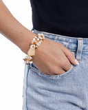 Garden Palette - White Bracelet - Paparazzi Accessories Bracelet Bedazzle Me Pretty Mobile Fashion Boutique