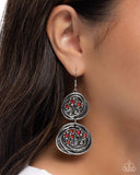 Garden Pavement - Red Earrings - Paparazzi Accessories Earrings Bedazzle Me Pretty Mobile Fashion Boutique
