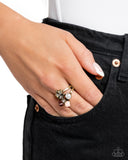 Gardening Gang - Brass Ring - Paparazzi Accessories Ring Bedazzle Me Pretty Mobile Fashion Boutique
