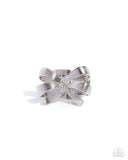 Gathered Glam - Silver Ring - Paparazzi Accessories Ring Bedazzle Me Pretty Mobile Fashion Boutique