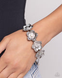 General Grandeur - White Bracelet - Paparazzi Accessories Bracelet Bedazzle Me Pretty Mobile Fashion Boutique