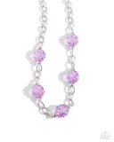 Gentle Glass - Purple Necklace - Paparazzi Accessories Necklace Bedazzle Me Pretty Mobile Fashion Boutique