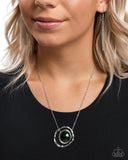 Gentle Glitter - Green Necklace - Paparazzi Accessories Necklace Bedazzle Me Pretty Mobile Fashion Boutique