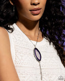 Geode Gamble - Purple Necklace - Paparazzi Accessories Necklace Bedazzle Me Pretty Mobile Fashion Boutique