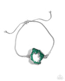 Geode Greeting - Green Bracelet - Paparazzi Accessories Bracelet Bedazzle Me Pretty Mobile Fashion Boutique