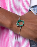 Geode Greeting - Green Bracelet - Paparazzi Accessories Bracelet Bedazzle Me Pretty Mobile Fashion Boutique