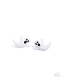 Ghost Hunter - White Post Earrings - Paparazzi Accessories Post Earrings Bedazzle Me Pretty Mobile Fashion Boutique