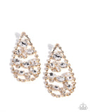 Giant Glitter - Gold Post Earrings - Paparazzi Accessories Post Earrings Bedazzle Me Pretty Mobile Fashion Boutique