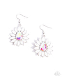 Giddy Generosity - White Earrings - Paparazzi Accessories Earrings Bedazzle Me Pretty Mobile Fashion Boutique