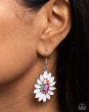 Giddy Generosity - White Earrings - Paparazzi Accessories Earrings Bedazzle Me Pretty Mobile Fashion Boutique