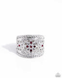Gilded Glitz - Red Ring - Paparazzi Accessories Ring Bedazzle Me Pretty Mobile Fashion Boutique