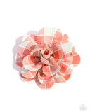 Gingham Garden - Orange Hair Clip - Paparazzi Accessories Hair Clip Bedazzle Me Pretty Mobile Fashion Boutique