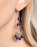 Girly Girl Getup - Purple Earrings - Paparazzi Accessories Earrings Bedazzle Me Pretty Mobile Fashion Boutique