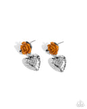 Girly Grade - Brown Post Earrings - Paparazzi Accessories Post Earrings Bedazzle Me Pretty Mobile Fashion Boutique