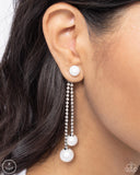 Give Us A PEARL! - White Post Earrings - Paparazzi Accessories Post Earrings Bedazzle Me Pretty Mobile Fashion Boutique