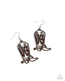 Given the Boot - Brown Earrings - Paparazzi Accessories Earrings Bedazzle Me Pretty Mobile Fashion Boutique