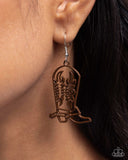 Given the Boot - Brown Earrings - Paparazzi Accessories Earrings Bedazzle Me Pretty Mobile Fashion Boutique
