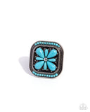 Giving Grounded - Blue Ring - Paparazzi Accessories Ring Bedazzle Me Pretty Mobile Fashion Boutique