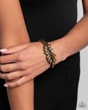 Glamorously Garnished - Brass Bracelet - Paparazzi Accessories Bracelet Bedazzle Me Pretty Mobile Fashion Boutique