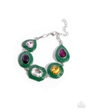 Glazed Guest - Green Bracelet - Paparazzi Accessories Bracelet Bedazzle Me Pretty Mobile Fashion Boutique