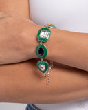 Glazed Guest - Green Bracelet - Paparazzi Accessories Bracelet Bedazzle Me Pretty Mobile Fashion Boutique