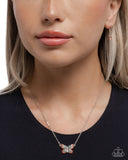 Gliding Glam - Orange Necklace - Paparazzi Accessories Necklace Bedazzle Me Pretty Mobile Fashion Boutique