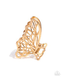 Gliding Grace - Gold Hair Clip - Paparazzi Accessories Hair Clip Bedazzle Me Pretty Mobile Fashion Boutique