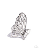Gliding Grace - Silver Hair Clip - Paparazzi Accessories Hair Clip Bedazzle Me Pretty Mobile Fashion Boutique