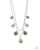 Glinting Garden - Yellow Necklace - Paparazzi Accessories Necklace Bedazzle Me Pretty Mobile Fashion Boutique