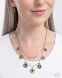 Glinting Garden - Yellow Necklace - Paparazzi Accessories Necklace Bedazzle Me Pretty Mobile Fashion Boutique