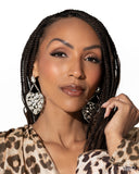Glittery Gait - White Post Earrings - Paparazzi Accessories Post Earrings FS-Bedazzle Me Pretty Mobile Fashion Boutique