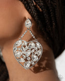 Glittery Gait - White Post Earrings - Paparazzi Accessories Post Earrings FS-Bedazzle Me Pretty Mobile Fashion Boutique