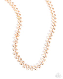 Glittery Genre - Gold Necklace - Paparazzi Accessories Necklace Bedazzle Me Pretty Mobile Fashion Boutique