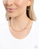 Glittery Genre - Gold Necklace - Paparazzi Accessories Necklace Bedazzle Me Pretty Mobile Fashion Boutique