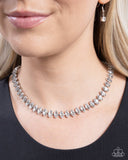 Glittery Genre - White Necklace - Paparazzi Accessories Necklace Bedazzle Me Pretty Mobile Fashion Boutique