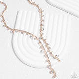 Glittery Getaway - Gold Necklace - Paparazzi Accessories Necklace Bedazzle Me Pretty Mobile Fashion Boutique
