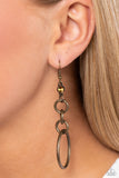 Glitzy Gesture - Brass Earrings - Paparazzi Accessories Earrings Bedazzle Me Pretty Mobile Fashion Boutique