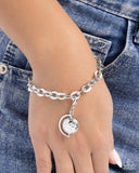 Global Glory - Silver Bracelet Charm - Paparazzi Accessories Bracelet Bedazzle Me Pretty Mobile Fashion Boutique