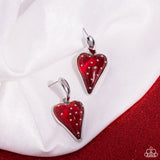 Glossy Goodwill - Red Post Earrings - Paparazzi Accessories Post Earrings Bedazzle Me Pretty Mobile Fashion Boutique