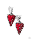 Glossy Goodwill - Red Post Earrings - Paparazzi Accessories Post Earrings Bedazzle Me Pretty Mobile Fashion Boutique