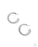 Glowing Garland - White Earrings - Paparazzi Accessories Earrings Bedazzle Me Pretty Mobile Fashion Boutique