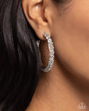 Glowing Garland - White Earrings - Paparazzi Accessories Earrings Bedazzle Me Pretty Mobile Fashion Boutique
